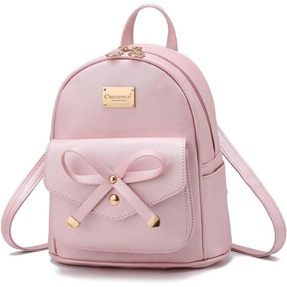Girls Bowknot Cute Leather Backpack Mini Backpack Purse for Women - Picture 1 of 7